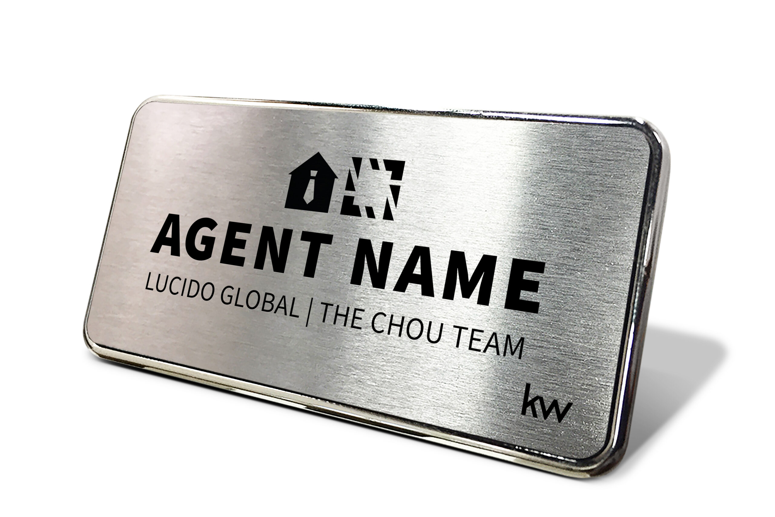 Lucido Global - The Chou team | Framed Name Tag – Silver 1.5×3