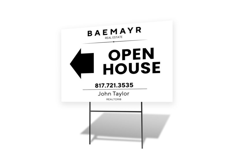 Baemayr Realty 24"x18" Open House w/ H-Stake - Image 4