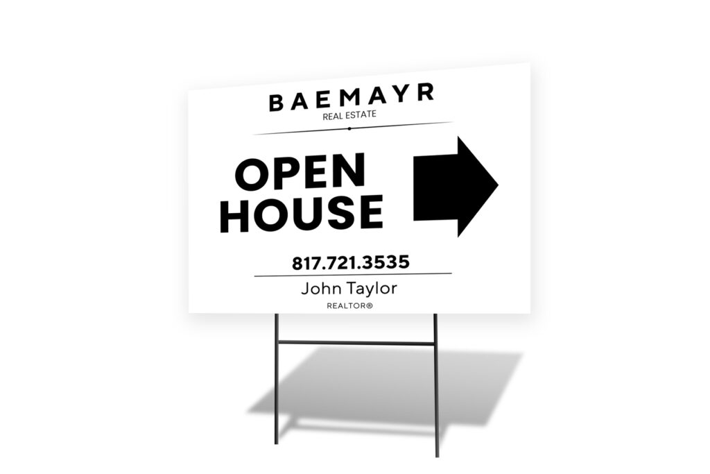 Baemayr Realty 24"x18" Open House w/ H-Stake