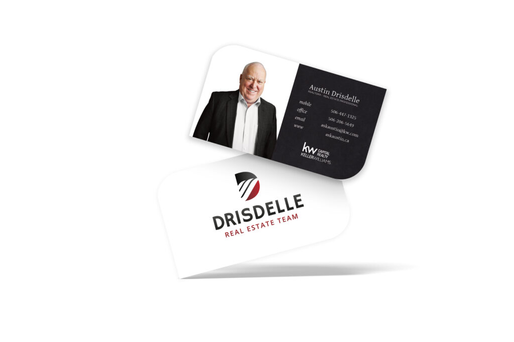 Drisdelle Real Estate | Spot UV Business Cards Leaf Cut
