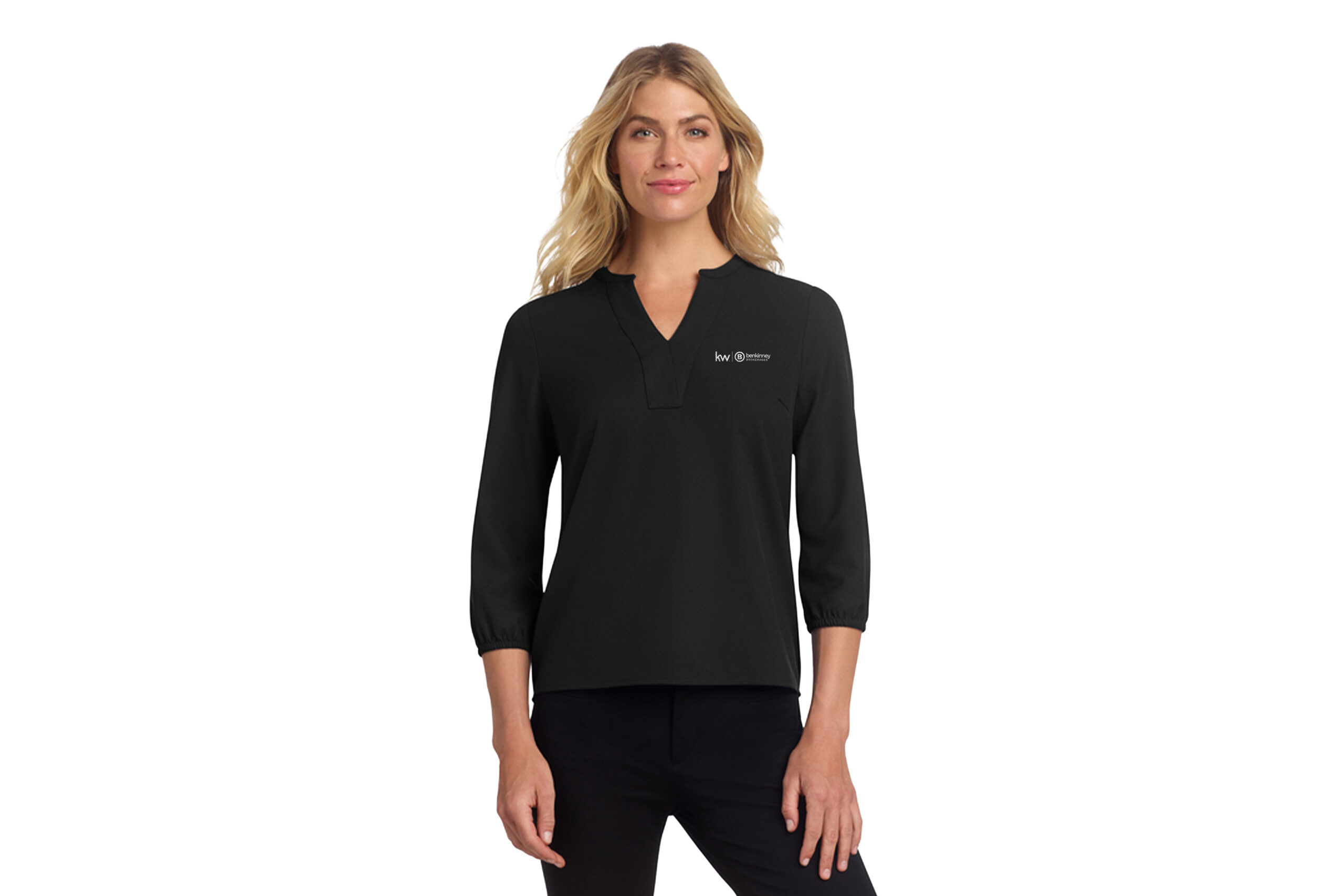 Ben Kinney Brokerage | Mercer+Mettle® Women's Stretch Crepe Long Sleeve Camp Blouse - Image 3